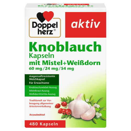 Knoblauch Kapseln mit Misteln + Weißdorn + Vitamin B1